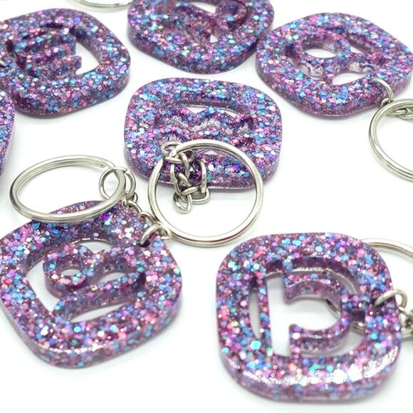 Violet Galactic Glitter ZODIAC Charm Keychain - Picture 3 of 9
